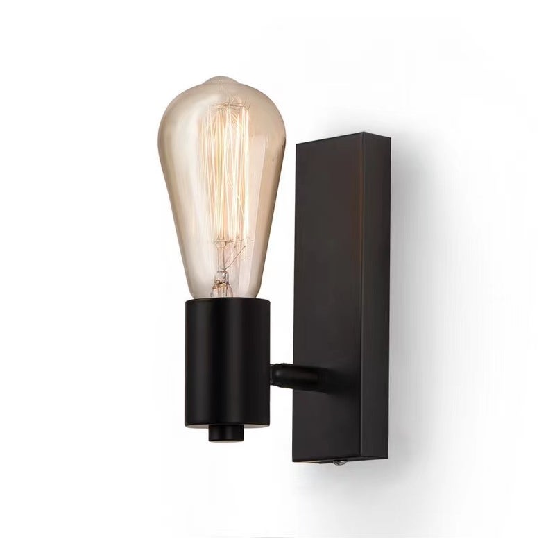 Czarny kinkiet ścienny w stylu industrialnym gwint obrotowy kinkiet ścienny z regulacją kąta odpowiedni do salonu sypialni żarówka nie jest dołączona