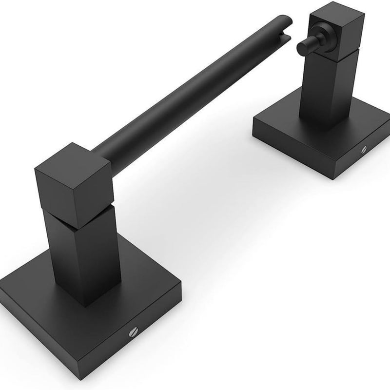 Matowy czarny, obrotowy, kwadratowy uchwyt na papier toaletowy, ścienny wieszak na ręczniki do łazienki, na papier toaletowy