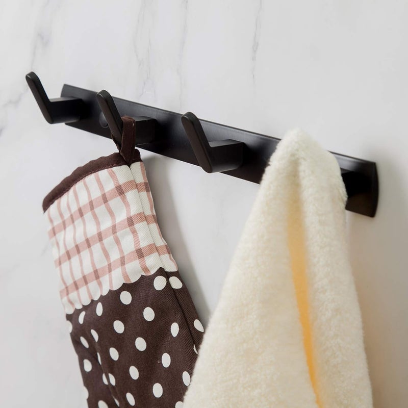 Haczyk na ubrania - Wieszak na ręczniki - Stop aluminium - 1 sztuka - 34 cm - Czarny