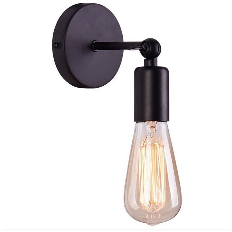 Prosty kinkiet ścienny w stylu industrialnym regulowana lampa ścienna z metalu i żelaza oświetlenie gniazdo dekoracja domu baru restauracji kawiarni