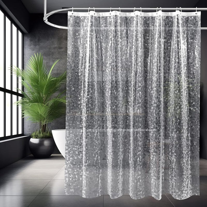 Przezroczysta zasłona prysznicowa 3D 180x180 cm – Wodoodporna, antybakteryjna, odporna na pleśń, szary półprzezroczysty
