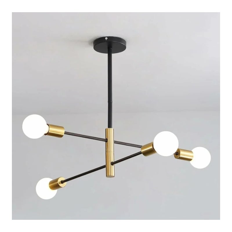 Lampa wisząca Sputnik Vintage, Czarna lampa industrialna retro E27, Lampa sufitowa z regulowanym kątem 180° (Żarówka nie w zestawie)