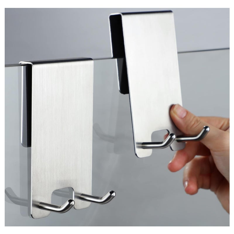 sztuki Haczyk na prysznic Haczyk ścienny do kabiny prysznicowej Wieszak na ręczniki bez wiercenia Haczyki na drzwi łazienkowe pasują do grubości mm