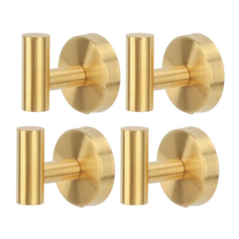 Patere Salle de Bain, 4 sztuki Haków na ręczniki, Hak Inox na ręczniki, Kwiat prysznica, Szczotki, Wieszak na ścierki (Złoty)