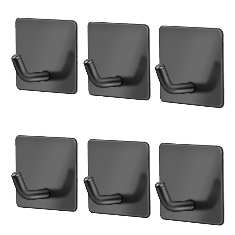 6 sztuk Haczyków Samoprzylepnych 3M SUS304 ze Stali Nierdzewnej, Odporne na rdzę, olej i wodę, bez wiercenia, Wieszak na ręczniki z przyssawką