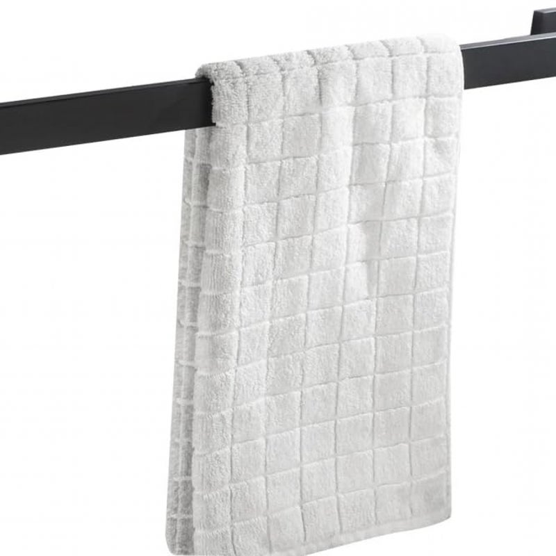 Pojedynczy wieszak na ręczniki Barre wykonany ze stali nierdzewnej SUS wykończenie czarne matowe łazienkowy uchwyt na ręczniki montowany na ścianie
