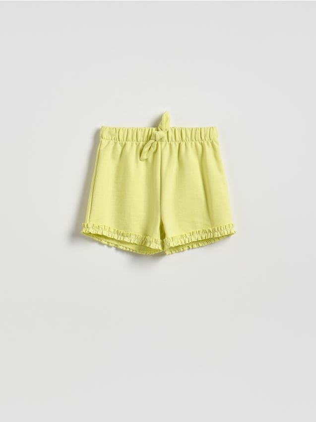 Reserved - Szorty z falbanką - jasnożółty