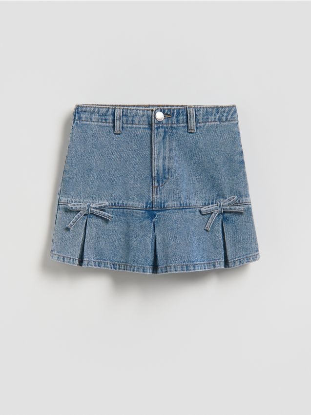 Reserved - Jeansowe szorty imitujące spódnicę - niebieski