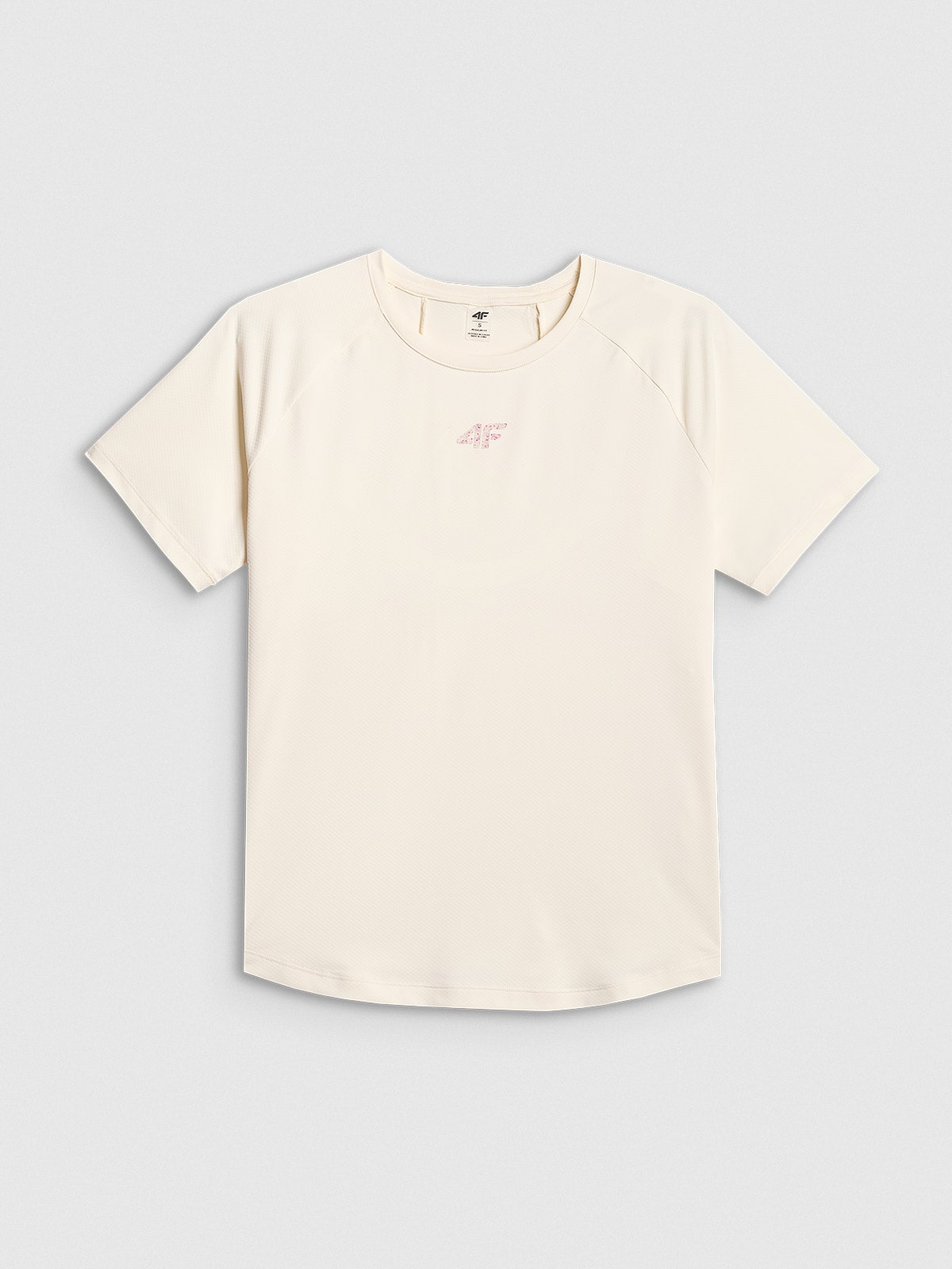 4F Koszulka treningowa regular szybkoschnąca damska - biała XS