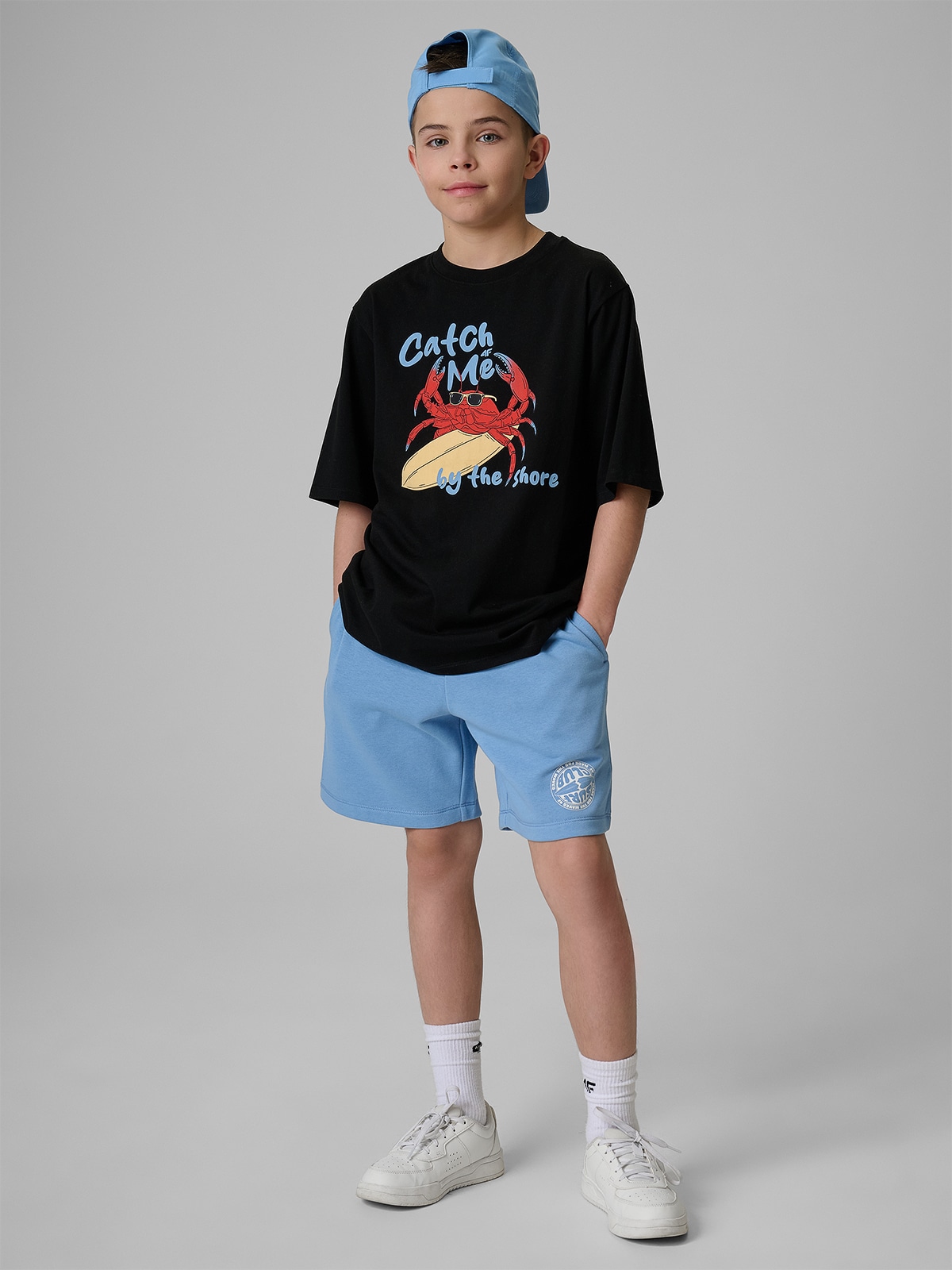 4F Spodenki dresowe chłopięce - niebieskie 164 (13-14 lat)