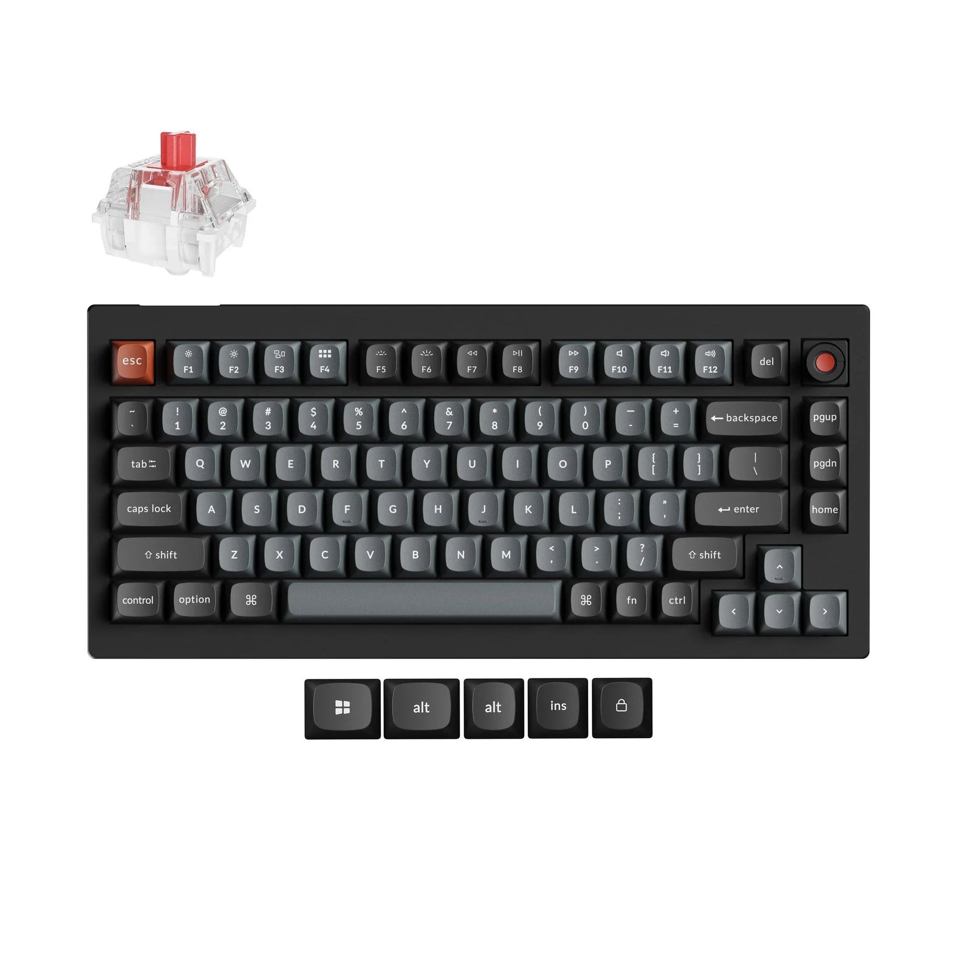 Keychron - V1 8K QMK Wired Custom Mechanical Keyboard V1W-D1