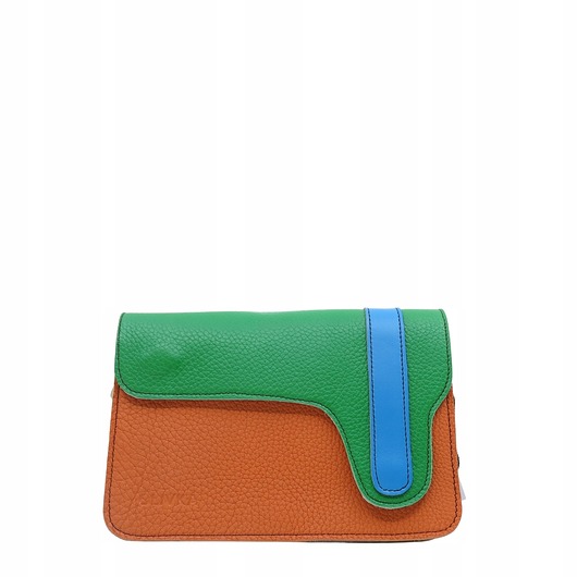 Torebka listonoszka damska skórzana regulowany odpinany pasek eko OLIVKA