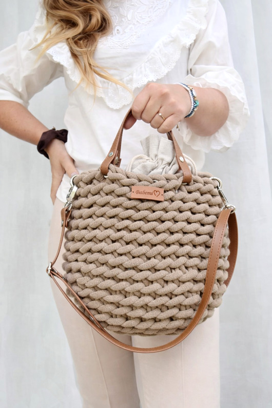 Torebka z sznurka bawełnianego z kolekcji Boho Wave Bag Babemi