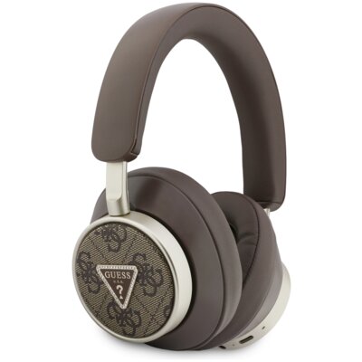 Guess 4G Triangle Logo Bluetooth ENC brązowy Słuchawki nauszne