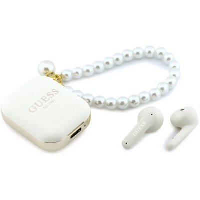 Guess TWS Pearl Strap biały