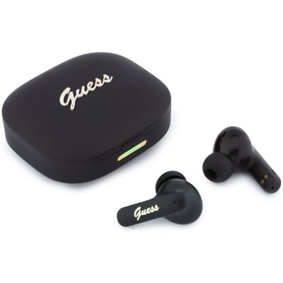 Guess TWS Script Metal Logo czarny