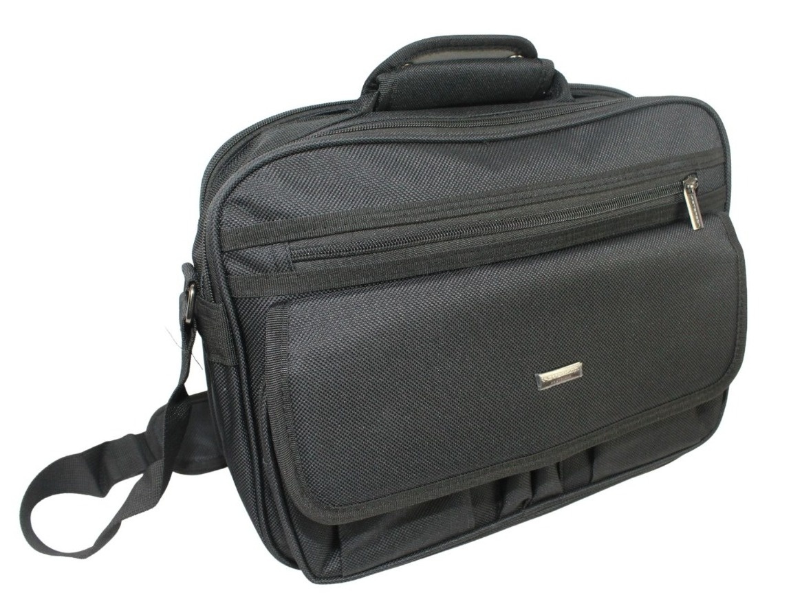 Torba Męska Materiałowa Peterson (PL) Pozioma Średnia PTN-R-6512 CZARNY 36 x 26 x 11 [cm]