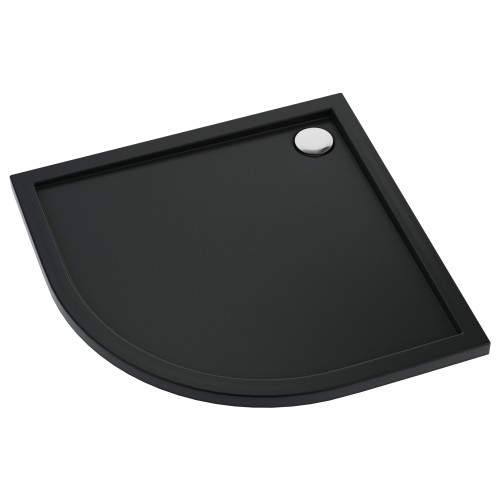 Schedline Brodzik akrylowy Sharper Black Mat (czarny matowy) 90x90x4,5 cm R55, półokrągły, Gwarancja 7 lat