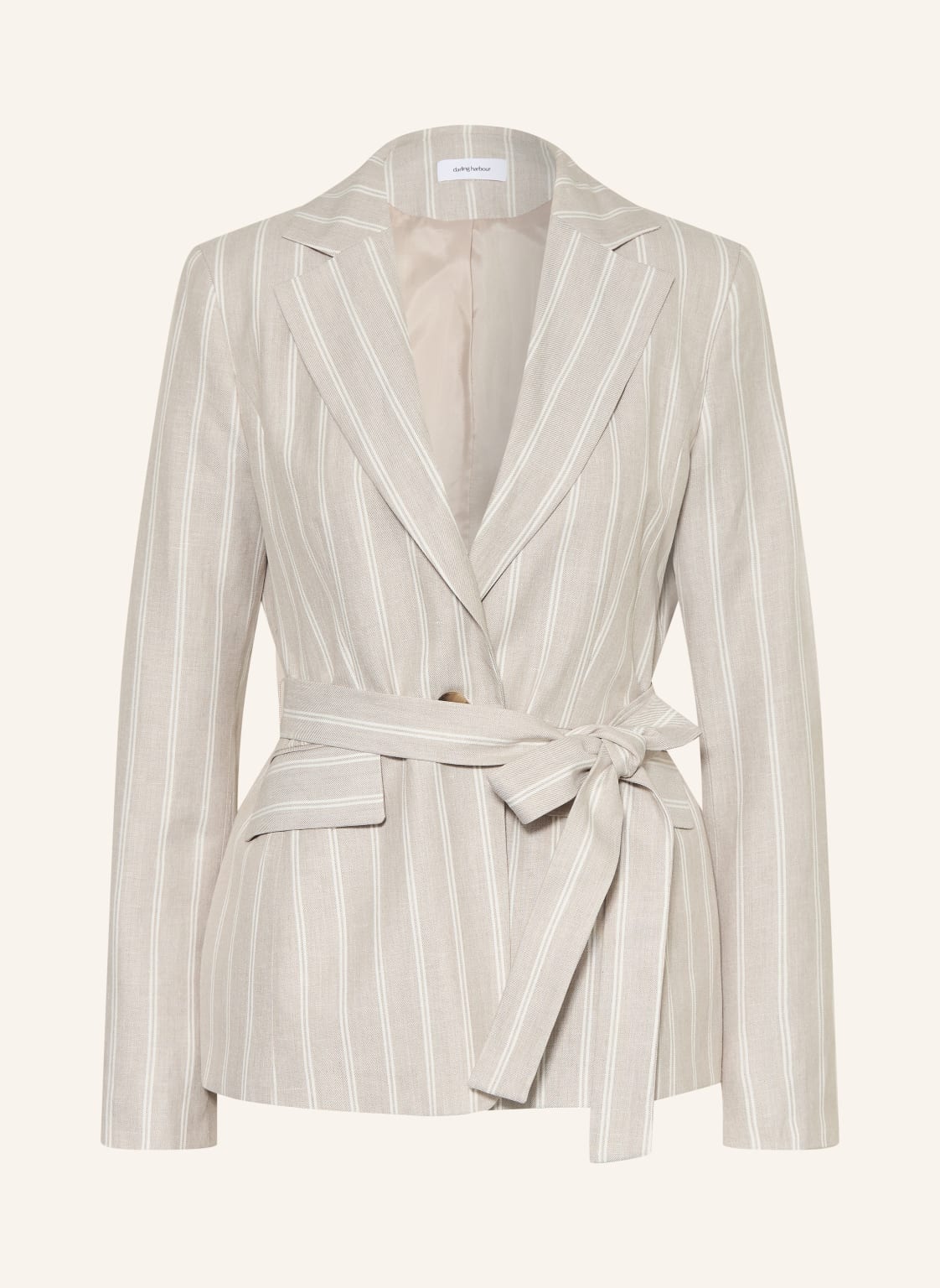 Darling Harbour Marynarka Z Lnu beige