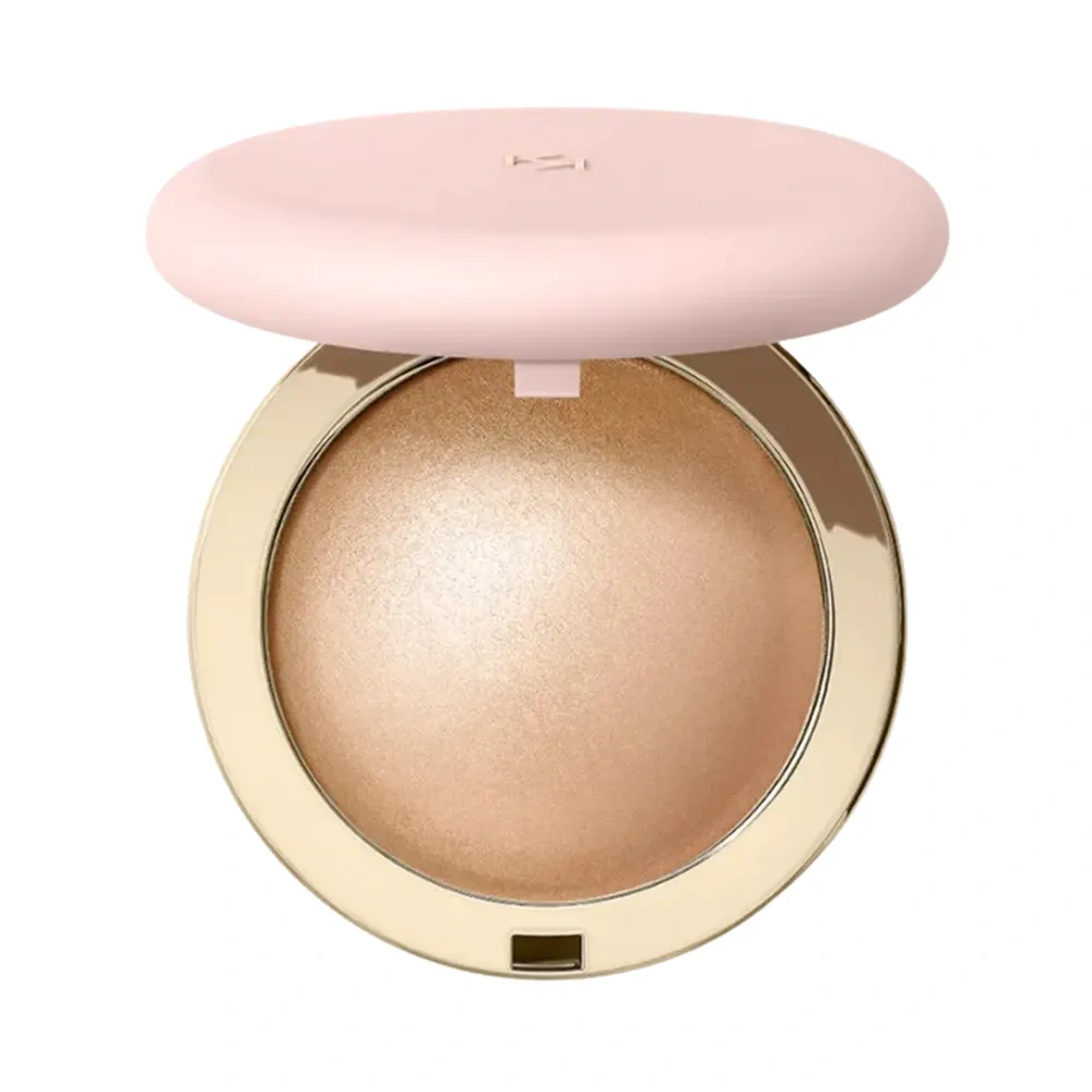 KIKO Milano Hug Couture Cheek Dewlight Highlighting Blush rozświetlający róż w pudrze 01 Golden Tulle 8 g