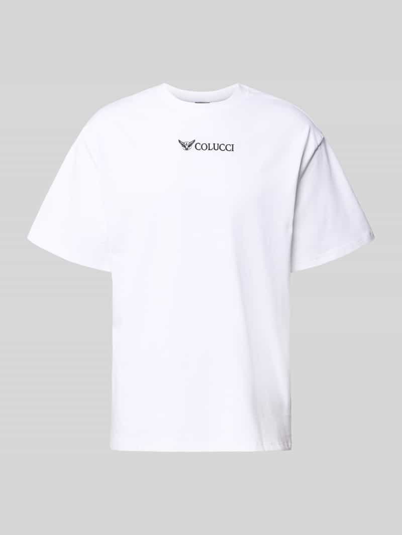 t-shirt o kroju relaxed fit z wyhaftowanym logo model 'Ikarus'