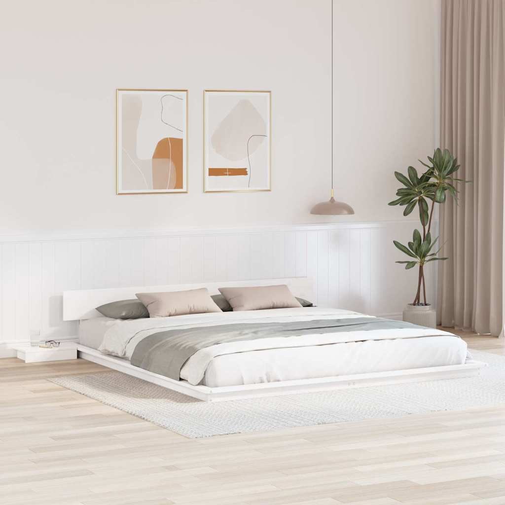 VidaXL Ramka łóżka Biały 200 x 200 cm drewno