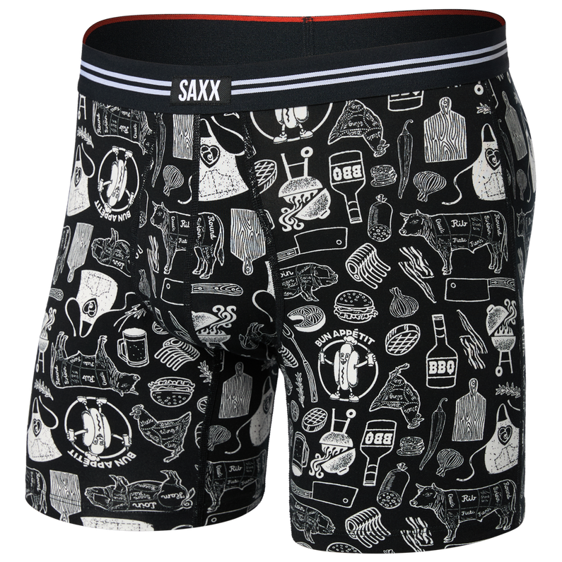 Bokserki Saxx Vibe Xtra Soft Comfort Boxer Brief Fly Rozmiar: M / Kolor: czarny/szary