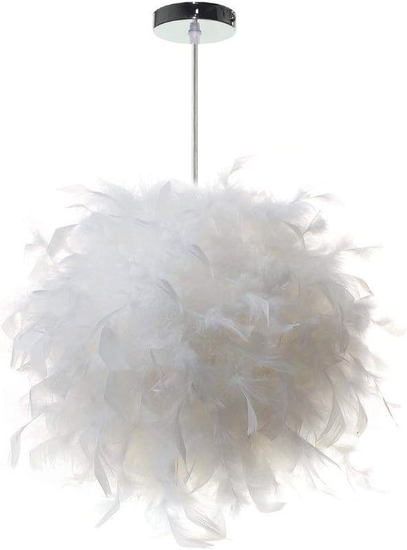 Nowoczesna biała lampa wisząca, klosz żyrandola 30 cm do salonów, pokoi dziecięcych, żarówka nie dołączona