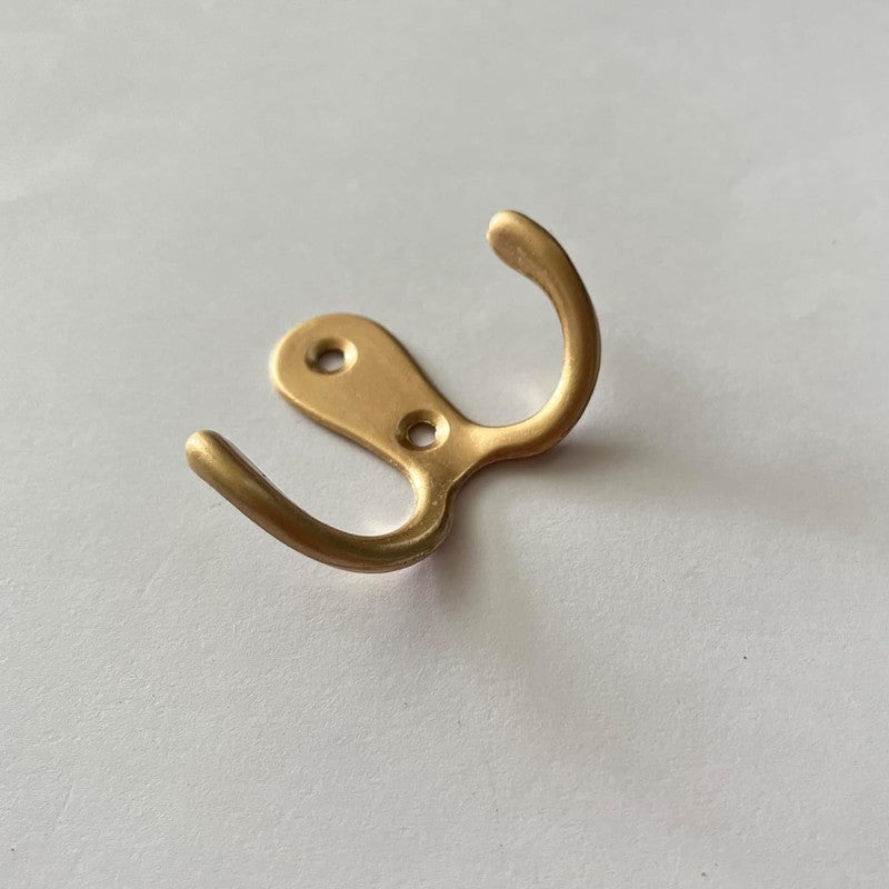 Zestaw 6 podwójnych haczyków - haczyki ścienne - haczyki na garderobę - do wieszania czapek, ubrań, ręczników - złoty
