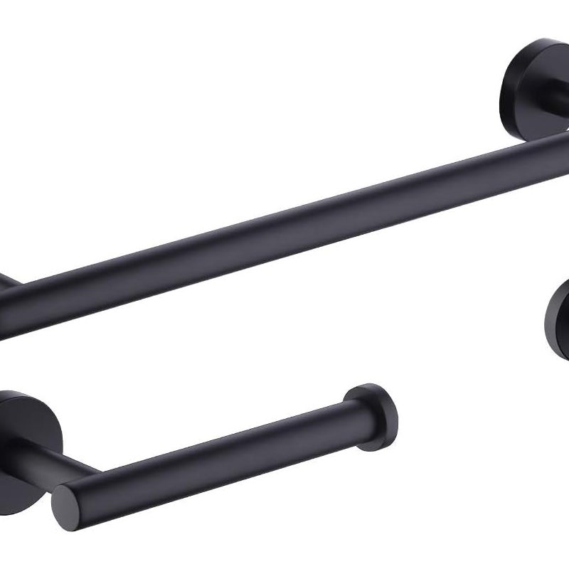 3 Sztuki Wieszaki na ręczniki Uchwyt na papier toaletowy Wieszak na płaszcz Uchwyt ścienny z stali nierdzewnej 304 w matowym czarnym wykończeniu