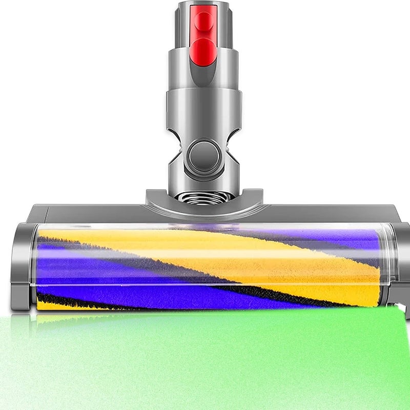 Motoryzowana szczotka z zielonym światłem kompatybilna z Dyson V10, V8, V11, V15, V7. Miękki wałek, odpowiedni do twardych podłóg, parkietu i wąskich