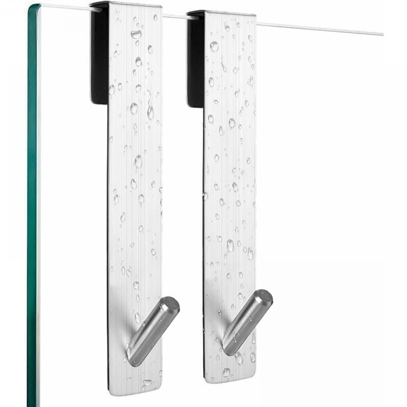 Haczyki prysznicowe, zestaw 2 haczyków, do ścian prysznicowych, bez wiercenia, z osłoną piankową, haczyki na ręczniki ze stali nierdzewnej, haczyki do