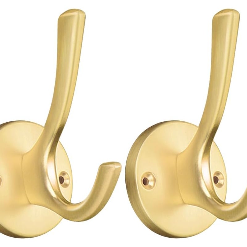 2 sztuki złoty haczyk ścienny na płaszcze i wieszanie ubrań, haczyk na ręczniki do kuchni, salonu i biura.