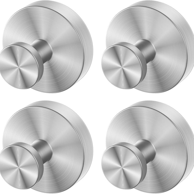 Zestaw 4 haczyków na przyssawki do kuchni i łazienki, uchwyt na ręczniki, solidne haczyki wielofunkcyjne na szlafroki, płaszcze, gąbki, kolor srebrny