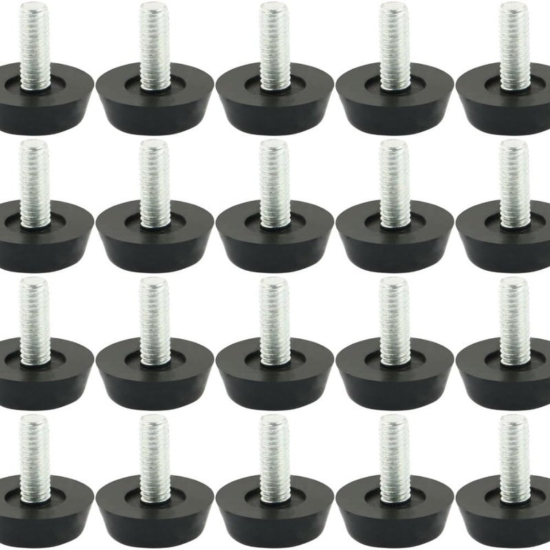 20 sztuk nóżek M6 x 20mm do poziomowania mebli Regulowane nóżki meblowe Nóżki do stołu Krzesło Ochrona podłogi Ślizgacze Śruby