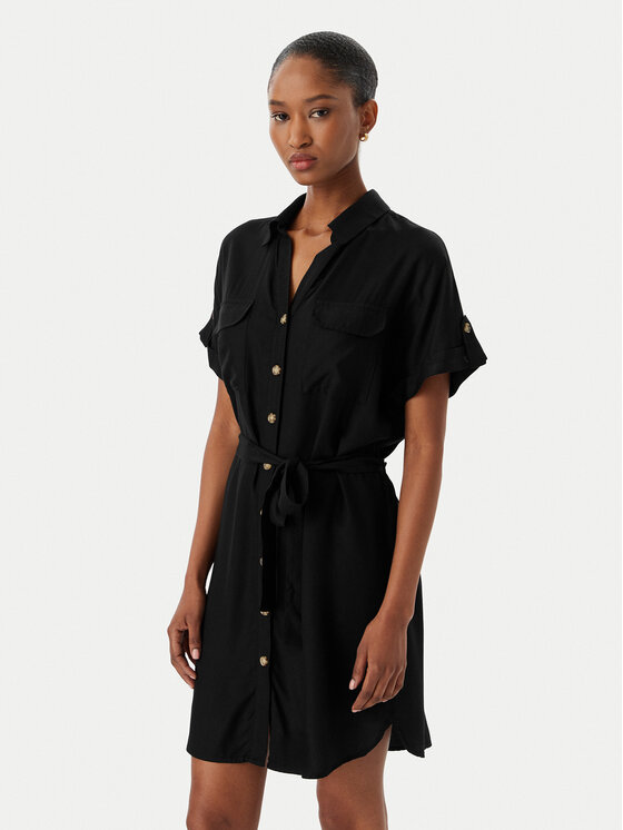 Vero Moda Sukienka koszulowa Bumpy 10325828 Czarny Regular Fit