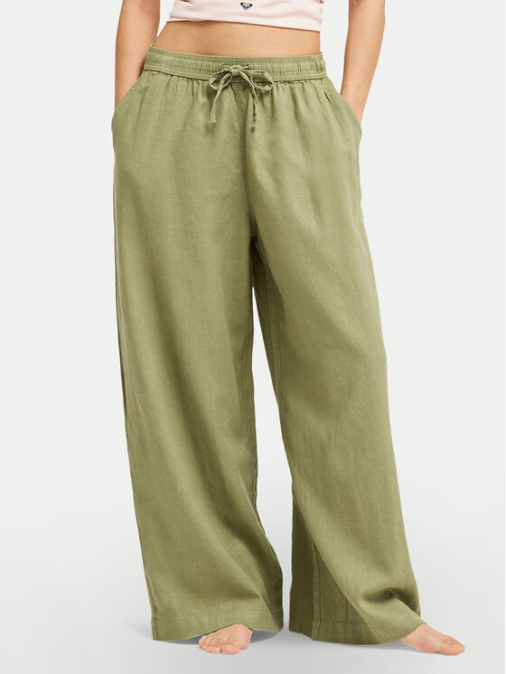 Roxy Spodnie materiałowe Lekeitio Break ERJNP03545 Zielony Wide Leg