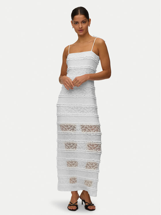 Vero Moda Sukienka wieczorowa Lucia 10348443 Kremowy Regular Fit