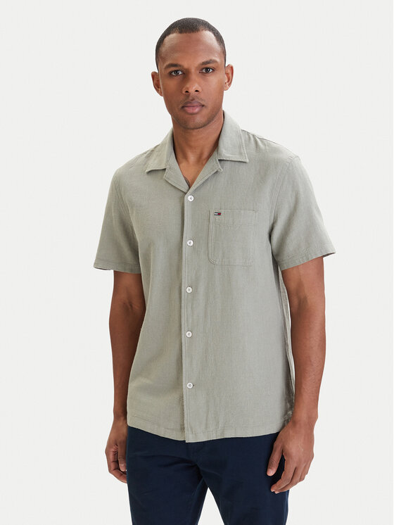 Tommy Jeans Koszula DM0DM23058 Zielony Regular Fit