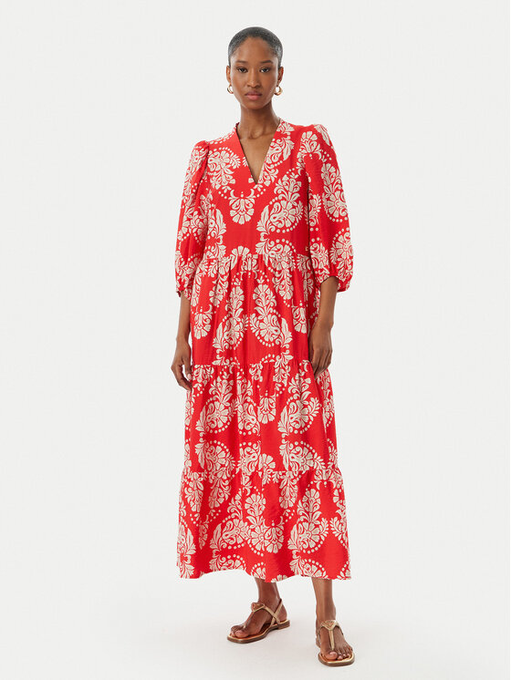 LOLA CASADEMUNT Sukienka letnia LS2616138 Czerwony jasny Regular Fit