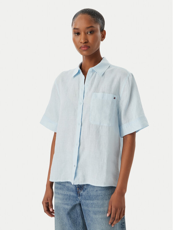 Tommy Hilfiger Koszula WW0WW48925 Niebieski jasny Relaxed Fit