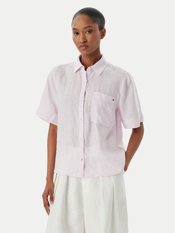Tommy Hilfiger Koszula WW0WW48925 Fioletowy Relaxed Fit