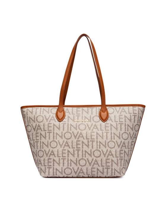 Valentino Torebka Logo VBSA1F02 Beżowy