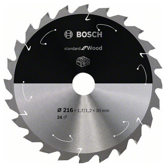 Bosch Tarcza do akumulatorowych pilarek ręcznych Standard for Wood 216x30 T24