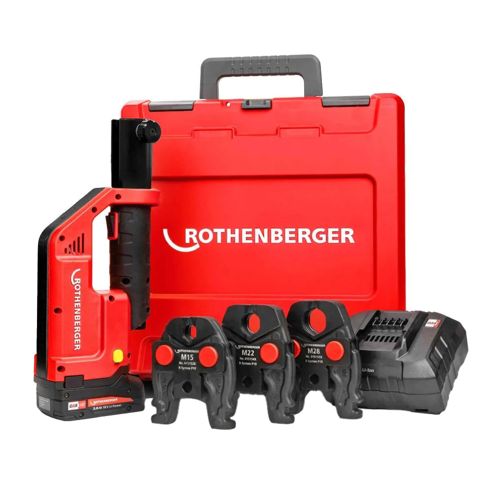 Zaciskarka akumulatorowa Rothenberger ROMAX COMPACT III M15-22-28, 2Ah, EU, CAS 1000004273