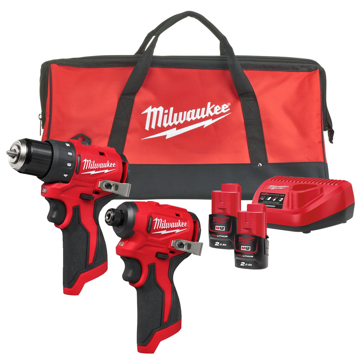 Milwaukee Zestaw elektronarzędzi M12 BLPP2D-202B