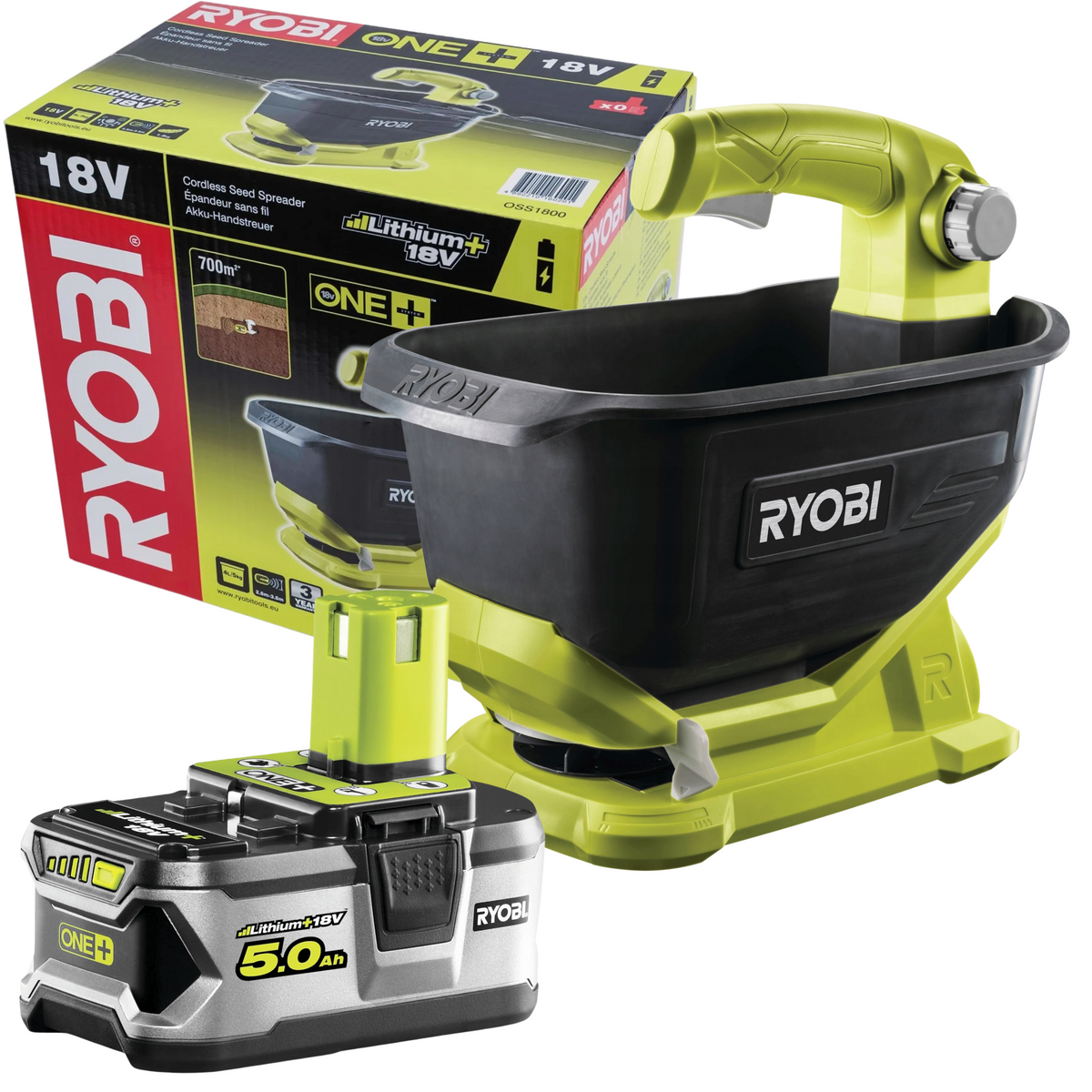 Siewnik Ryobi OSS1800 z akumulatorem 5,0 Ah zest-5133003729+5133002433