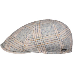 Kaszkiet Lniany Garona Check by Lierys, niebiesko-beżowy, S (54-55 cm)