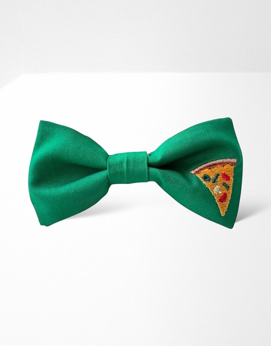 Mucha męska haftowana pizza zielona