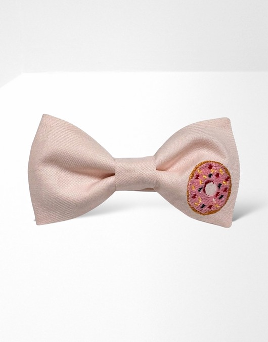 Mucha męska haftowana donut pączek rózowa blada